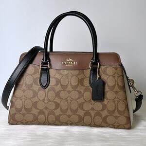 NWT Coach Mini Darcie Carryall Bag In Colorblock Signature Canvas Purse980